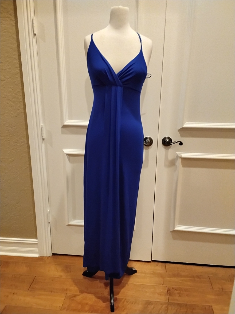 Kenar Cobalt Blue Maxi Slip Dress with Spaghetti Straps